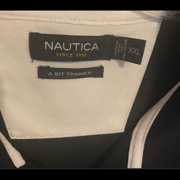 MENS XXL Navy Blue Nautica Polo Shirt EUC - Picture 2 of 3